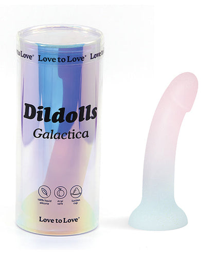 Love to Love Anal Dildo | Silicone Dildolls Galactica Suction Cup Dildo | Unicorn Color Glitter