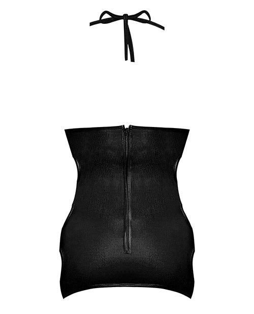 Lust Selene Keyhole Front Dress w/Zipper Back & G-String Black L/XL