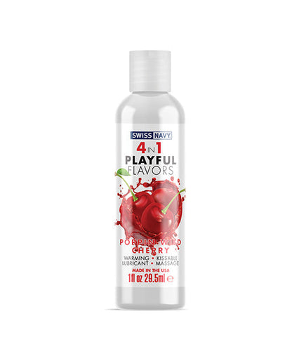 Swiss Navy 4 in 1 Playful Flavors Poppin Wild Cherry - 1 oz