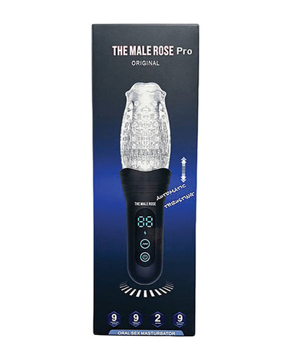 Male Rose Pro Thrusting Rotating & Vibrating 3D Masturbator - Black