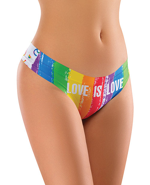 Mememe Pride Love Is Printed Thong LG