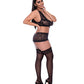 Ooh La Lace Bralette, Garter Skirt & G-String Black QN