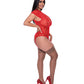 Ooh La Lace Cap Sleeve Basque & Tanga Panty Red QN