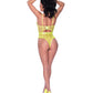 Love Star High Leg Teddy w/Snap Crotch Chartreuse L/XL