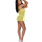 Love Star Halter Swing Chemise & Thong Chartreuse L/XL