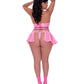 Club Candy Halter Open Cup Bra, Skirt & Thong Pink QN