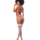 Sexy Nurse Bodysuit & Head Piece White/Red S/M