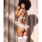 Lace Peek A Boo Teddy White L/XL