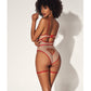 Underwire Bodysuit w/Cut Out Heart Back  Nude/Red S/M