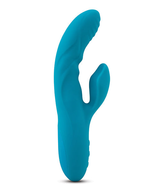 Nu Sensuelle Rabbit Vibrator | Nubii Kiah Turbo Boost G Spot Vibrator | Heating Dual Stim Blue Clit Vibrator