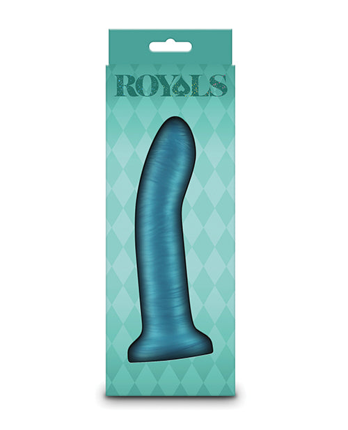 Royals 6" Big Dildo | Charlie Curved Suction Cup Dildo | Metallic Teal Realistic Dildo