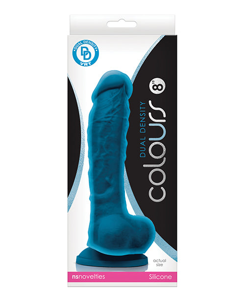 Colours Dual Density Realistic Dildo | 8" Big Dildo Blue | Suction Cup Dildo