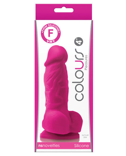 Colours Realistic Dildo | 4" Big Dildo with Balls | Pink Suction Cup Dildo