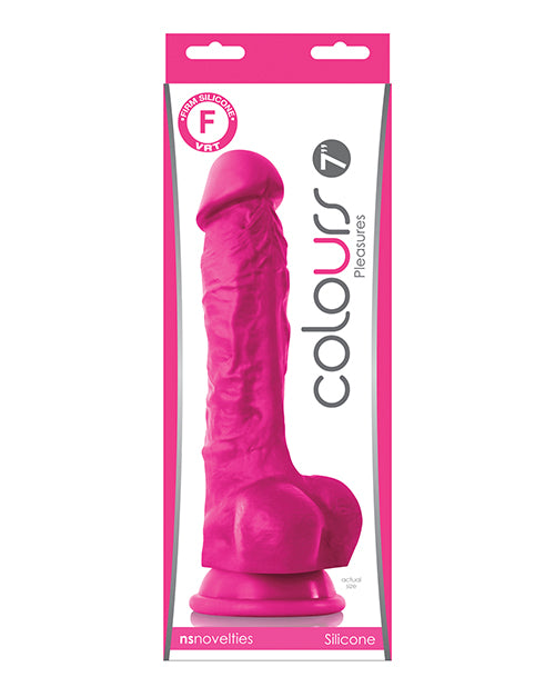 Colours Realistic Dildo | 7" Big Dildo with Balls | Pink Suction Cup Dildo