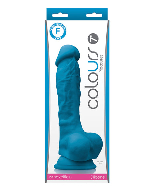 Colours Realistic Dildo | 7" Big Dildo with Balls | Blue Suction Cup Dildo