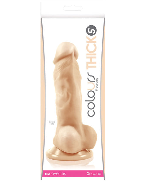 Colours Pleasures Realistic Dildo | Thick 5" Big Dildo White | Suction Cup Dildo