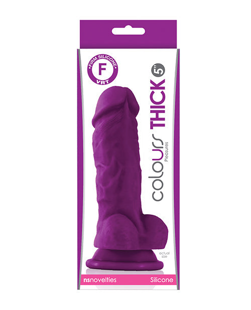 Colours Realistic Dildo | Thick 5" Big Dildo | Purple Suction Cup Dildo