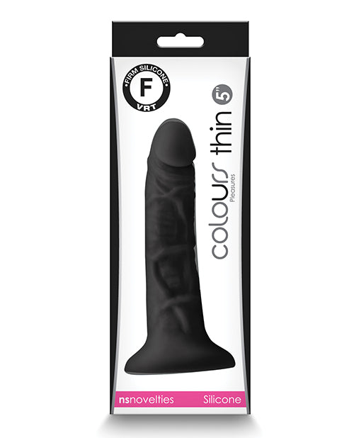 Colours Pleasures Realistic Dildo | 5" Big Black Dildo | Thin Suction Cup Dildo