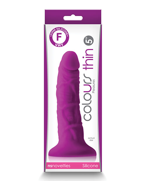 Colours Pleasures Realistic Dildo | 5" Big Dildo | Purple Thin Suction Cup Dildo