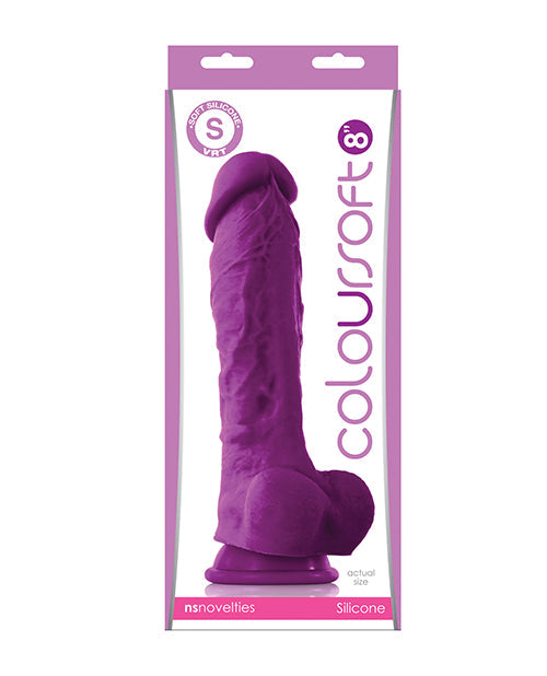 ColourSoft 8" Big Dildo | Purple Silicone Big Dildo | Suction Cup Dildo