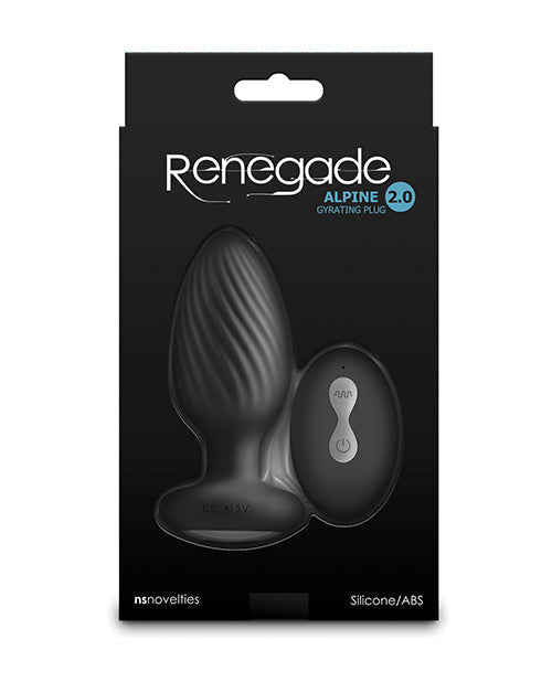 Renegade Alpine 2.0 Gyrating & Vibrating Butt Plug w/Remote - Black