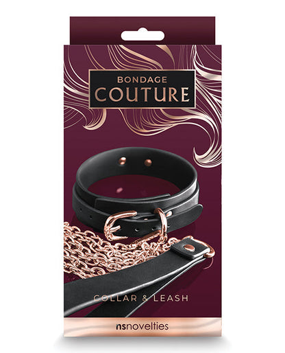 Bondage Couture Collar & Leash - Black