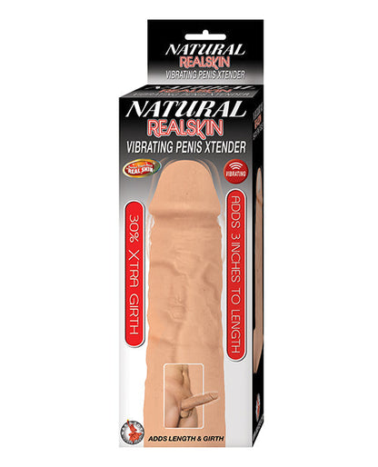 Natural Realskin Vibrating Penis Xtender - White