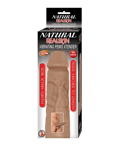 Natural Realskin Vibrating Penis Xtender - Brown