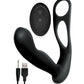 Butts Up Prostate Massager w/Scrotum & Cockring - Black