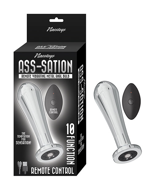 Ass-sation Remote Vibrating Metal Anal Bulb - Silver