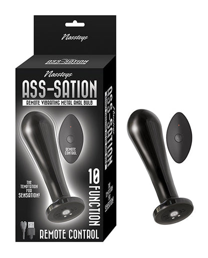 Ass-sation Remote Vibrating Metal Anal Bulb - Black