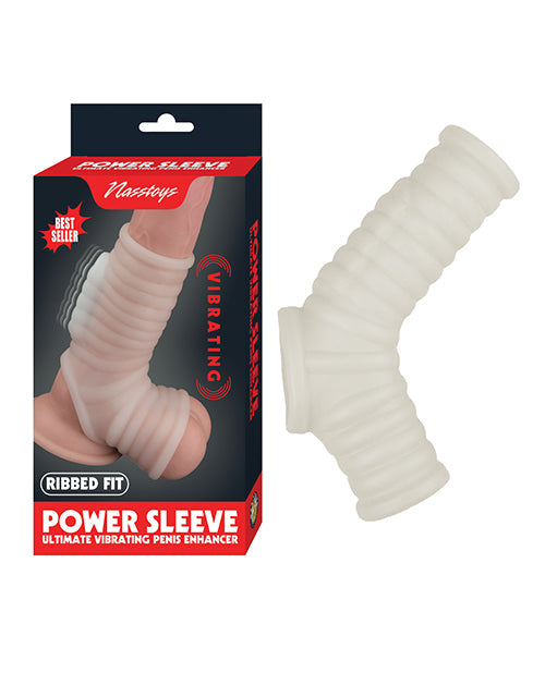 Vibrating Power Sleeve Ribbed Fit - White