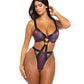 Jade Underwire High Leg Strappy Teddy Dark Iridescent/Black LG