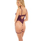 Elayne Open Shelf Cup Teddy w/Garter Stays Patent Purple L/XL