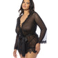 Provence Short Robe - Black 1X/2X