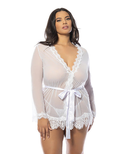 Provence Short Robe - White 1X/2X