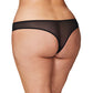 Crotchless Thong w/Pearls Black 1X/2X