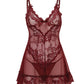 Valentine Lacey Babydoll w/G-String - Zinfandel LG