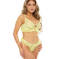 Noell Underwire Lace & Ruffle Bra w/G-String Daiquiri Green S/M