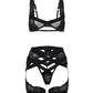 Thalia Mesh & Lace Underwire 3 pc Set - Black LG