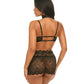 Perla Lace 3 pc Set w/Pearl Details - Black S/M