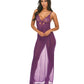 Katana Mesh & Eyelash Lace Gown - Purple S/M