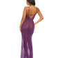 Katana Mesh & Eyelash Lace Gown - Purple S/M