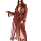 Provence Eyelash Lace Floor Length Robe Zinfandel 1X/2X