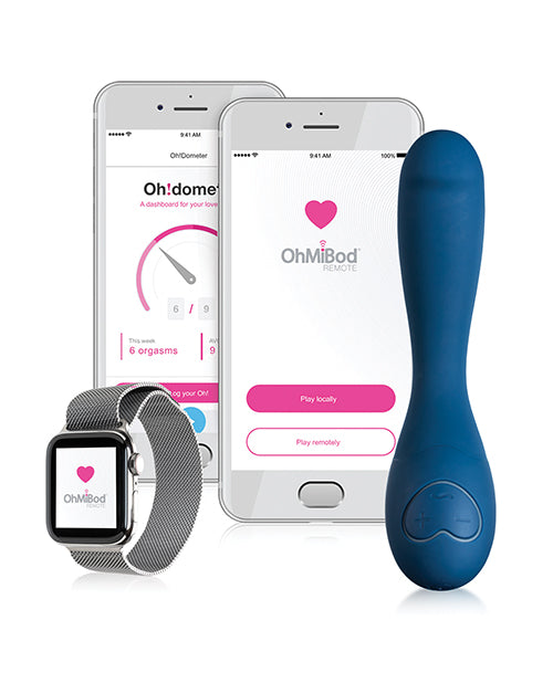 OhMiBod Bluetooth Vibrator | Nex 2 2nd Generation App Controlled Vibrator | Navy Phone Vibrator