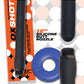 Oxballs Oxshot 12" Silicone Butt Nozzle w/Flex Cockring - Black/Blue