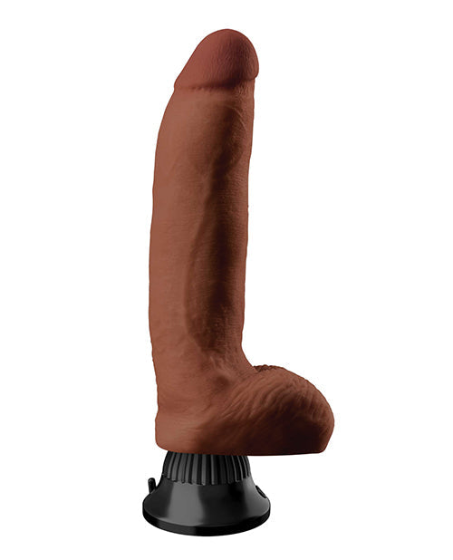 Real Feel Realistic Dildo | Deluxe Suction Cup Dildo | No 5 8" Big Dildo | Waterproof Brown Vibrating Dildo