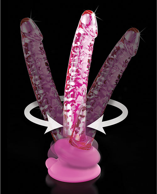 Icicles No 86 Realistic Dildo | Pink Hand Blown Glass Dildo | Massage Suction Cup Dildo