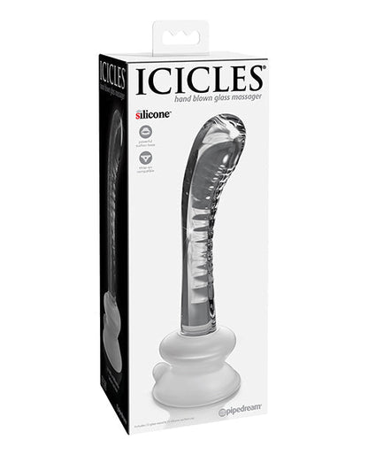 Icicles No 88 Realistic Dildo | Clear Hand Blown Glass Dildo | G-Spot Massage Suction Cup Dildo