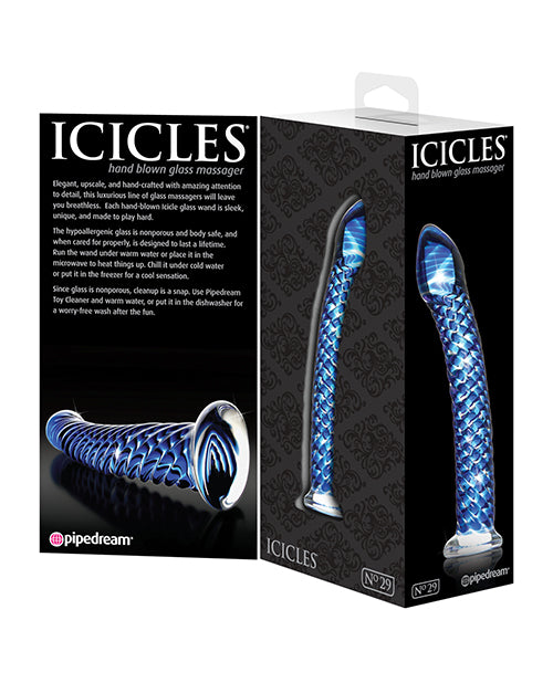 Icicles No 29 Realistic Dildo | Hand Blown Glass Dildo | Clear Big Dildo | Ridged Large Dildo